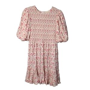by TiMo Floral Smocked‎ Puff Sleeve Dress Size Small Prairie, Feminine